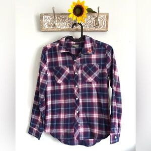 🌻EDDIE BAUER Girls Stine's Favorite Flannel Plaid Shirt-Size Medium (10/12)